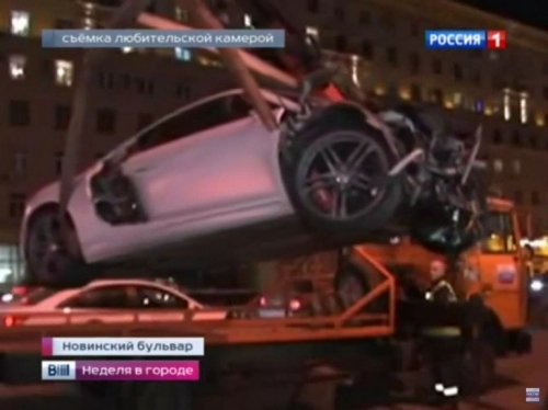 Суперкар Audi протаранил пять автомобилей в центре Москвы