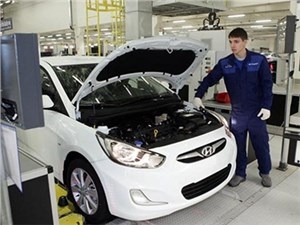Объем производства новых автомобилей на петербургском заводе Hyundai сокращается